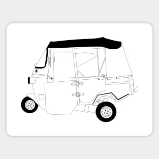 Bajaj Auto Rickshaw Black Outline Magnet